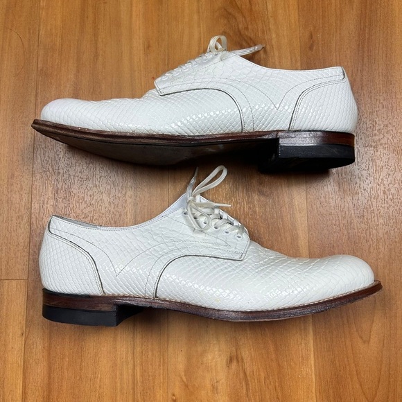 Stacy Adams Shoes White Leather Tag Size 11D - Picture 9 of 11